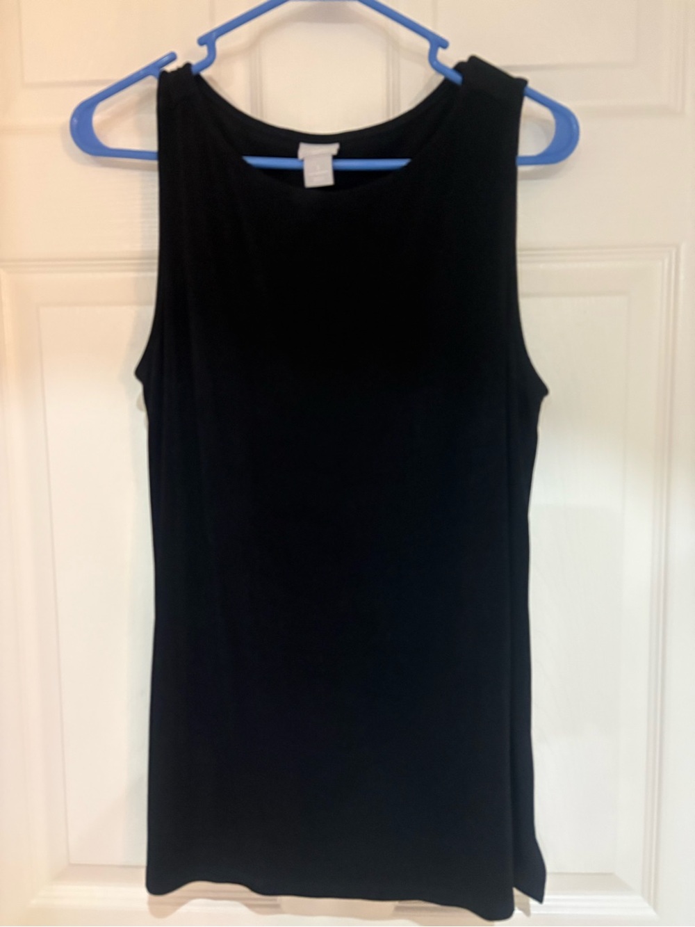 Chico’s Travelers Size 1 Black Sleeveless Tunic Tank Top